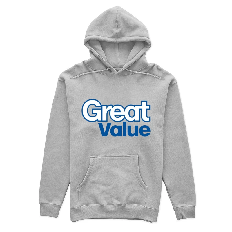 Great Value Walmart Store Brand Logo in Blue Text Female Pullover Hoodie