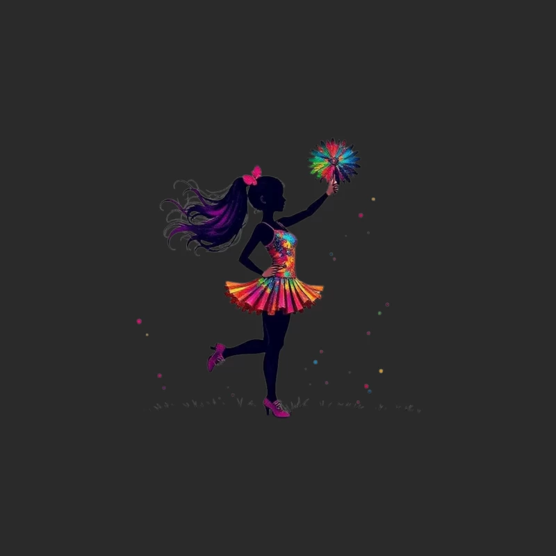 Colorful Cheerleader Silhouette Baseball Cap