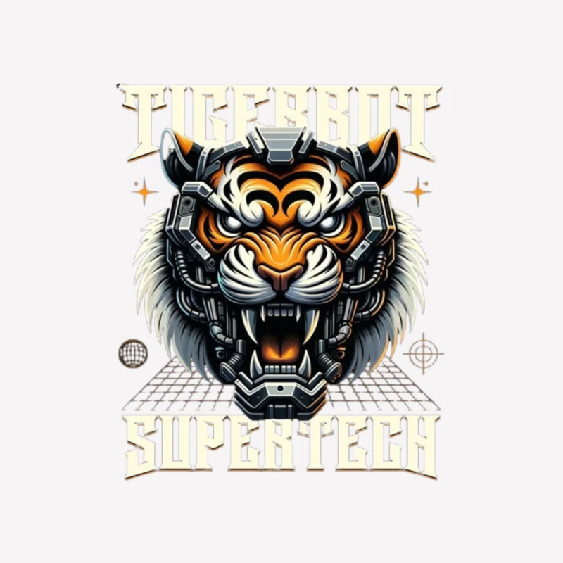 Cybernetic Tiger Head with Futuristic Tech Enhancement Female T-Shirt