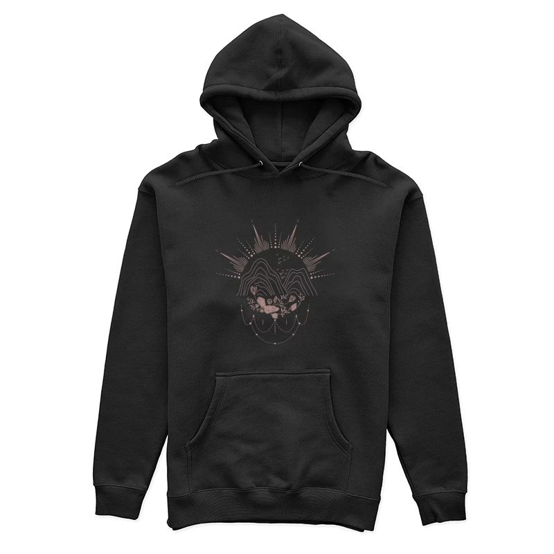 Mandaladesign mit Bergen und Blumen Damen Pullover Hoodie