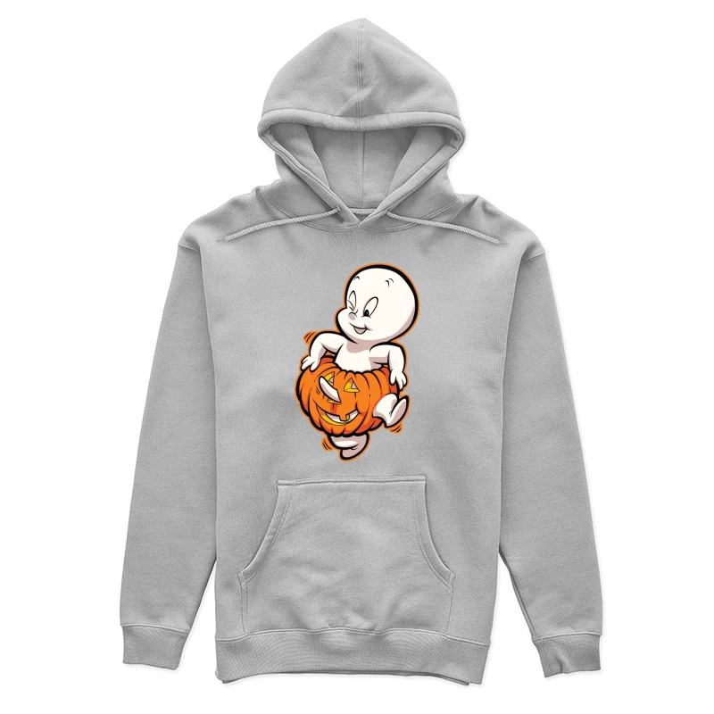 Casper the Friendly Ghost in a Pumpkin Costume Female Pullover Hoodie