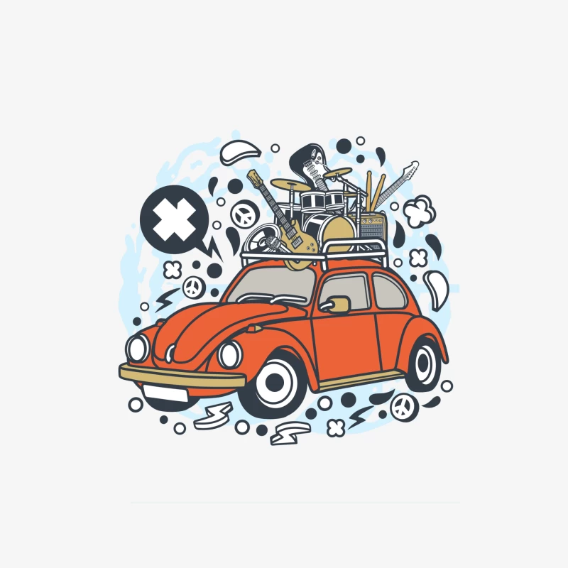 Voiture et instruments de musique Femme Manches Longues T-Shirt