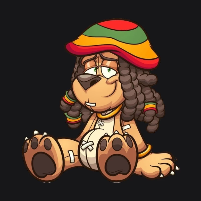 Lustiger Löwe mit Rastamütze Damen Pullover Hoodie