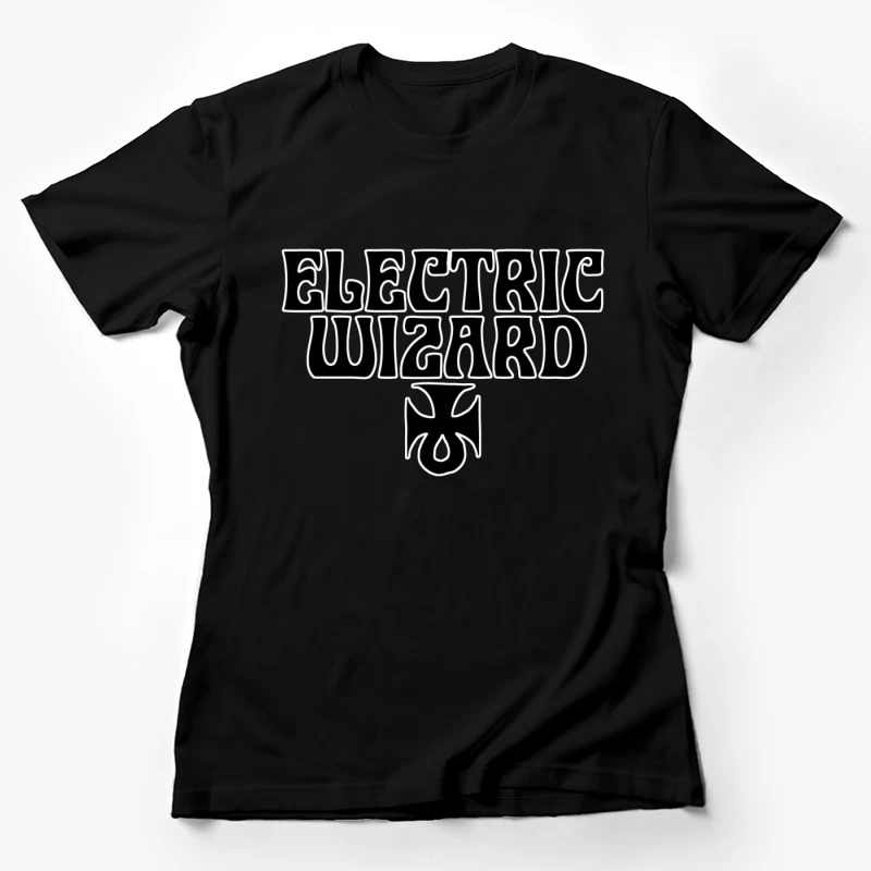 Electric Wizard Doom Metal Band Logo with Iron Cross Female T-Shirt