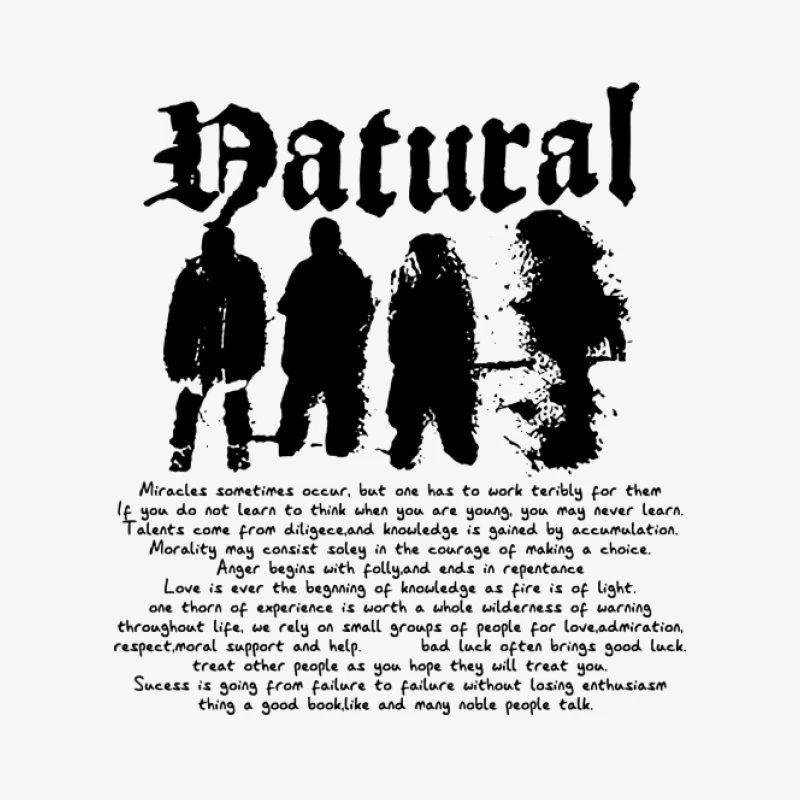 Natürliche Silhouette und Textdesign Herren Pullover Sweatshirt