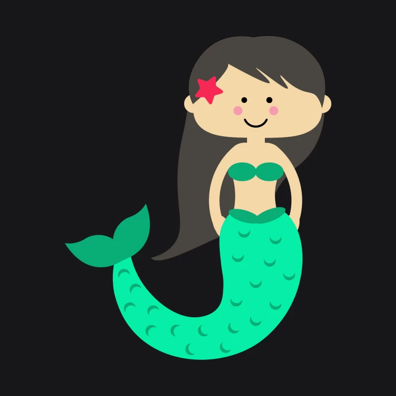Illustration d'une petite sirène joyeuse Femme Sweat à capuche