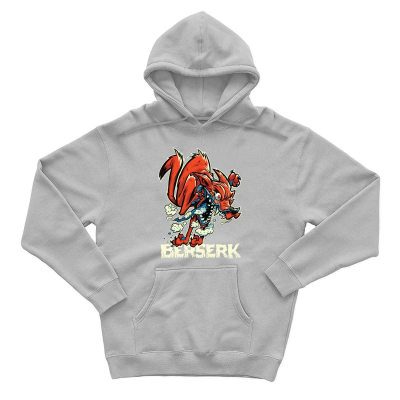 Aggressive Cartoon Wolf Berserk Art Male Pullover Hoodie