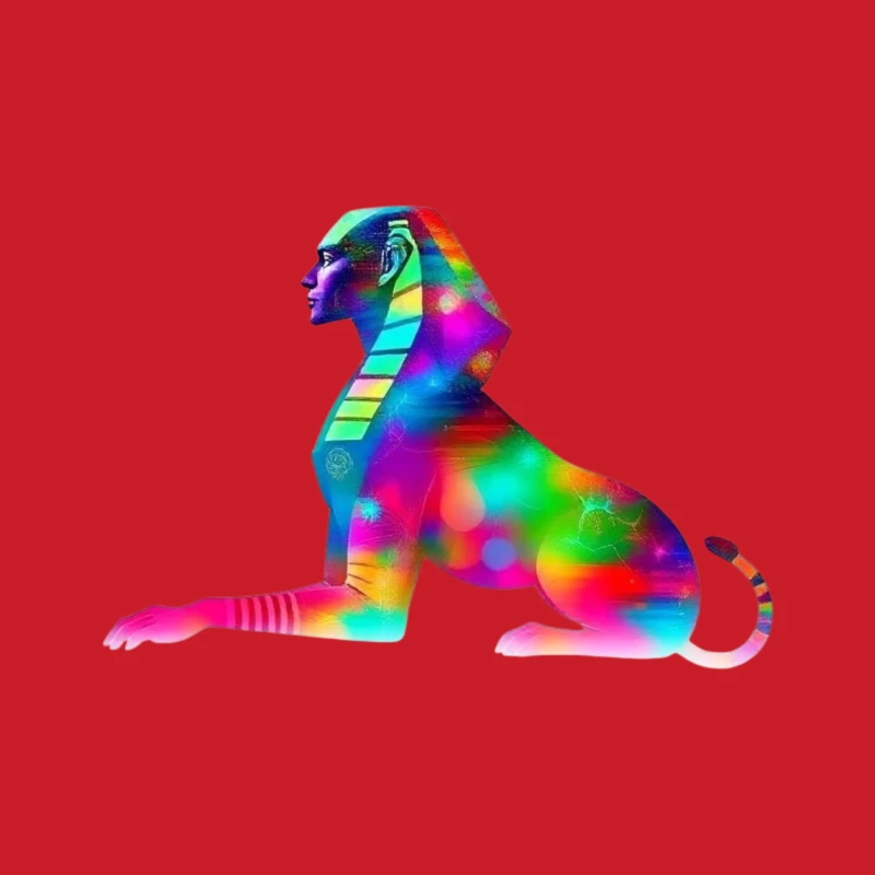 Colorful Abstract Sphinx Art Male Pullover Hoodie