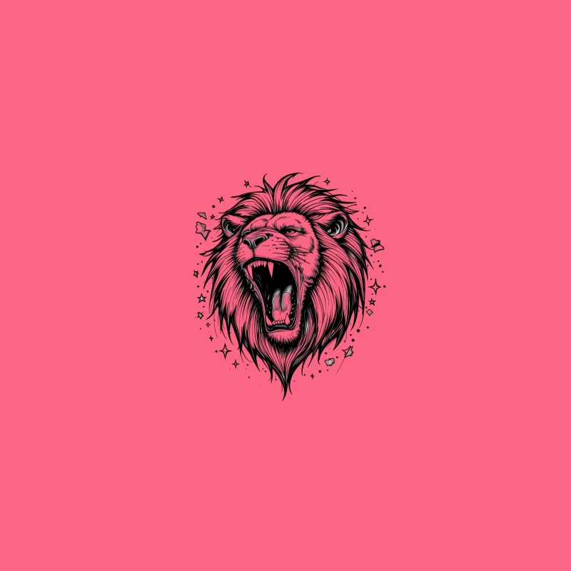 Detailed Roaring Lion Illustration in Black and White iPhone Case
