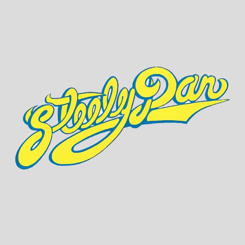 Steely Dan Classic Yellow Cursive Band Logo Baseball Cap