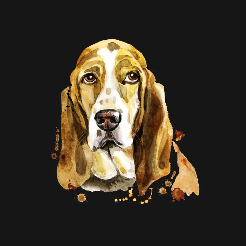 Portrait artistique de chien Basset Femme T-Shirt