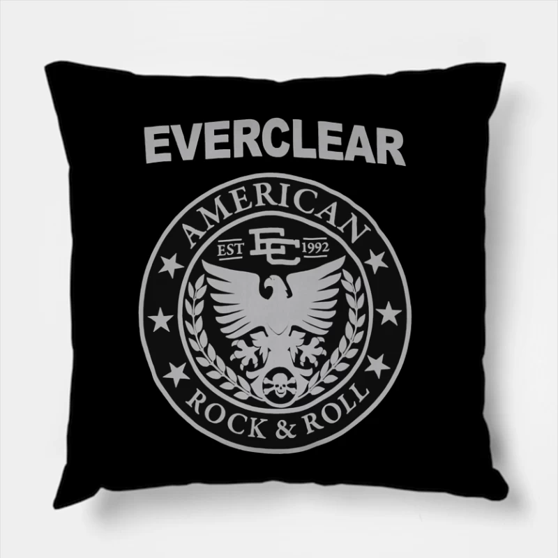 Everclear American Rock & Roll Band Emblem Est. 1992 Throw Pillow