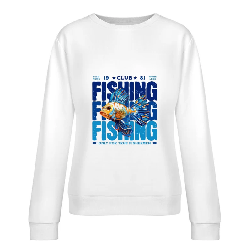 Design de poisson pour club de pêche Femme Sweat-shirt à enfiler