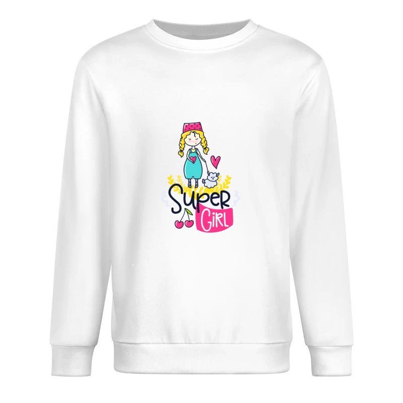 Fille Super avec Chaton et Coeur Homme Sweat-shirt à enfiler