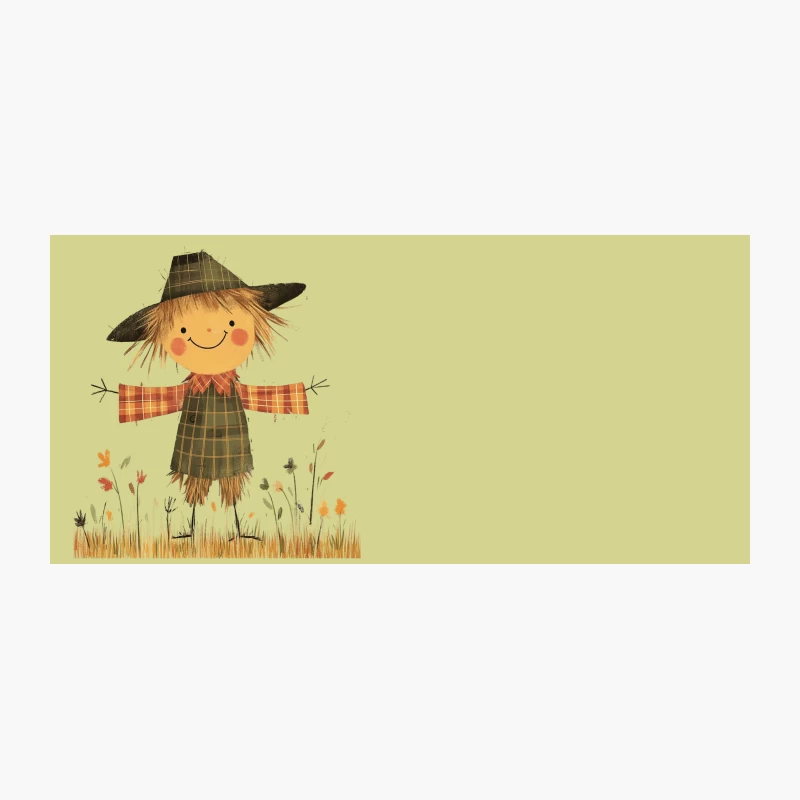 Cute Cartoon Scarecrow in Autumn Field Coffee Mug