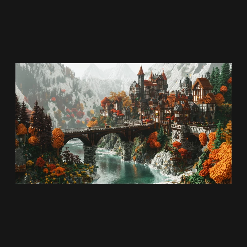 Enchanted Autumn Castle: A Medieval Fantasy Realm Desk Mat
