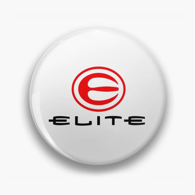 Elite Sports Brand Red and White Minimal Logo Pin