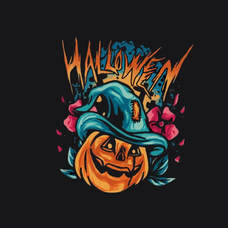 Kürbis mit Hexenhut zu Halloween Herren Pullover Hoodie
