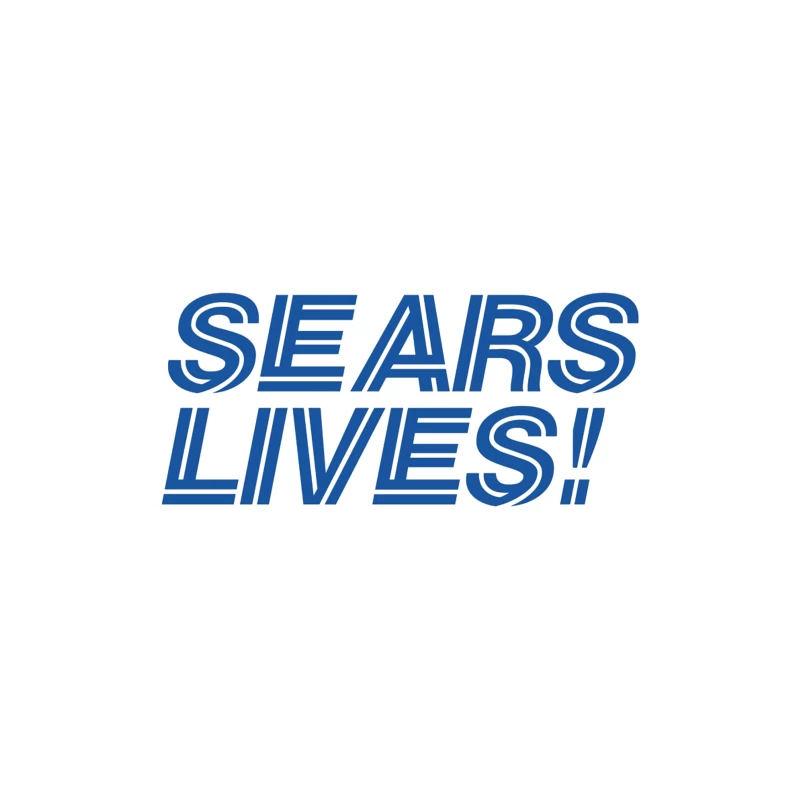 Sears Lives! Blue Text Logo Design Throw Pillow