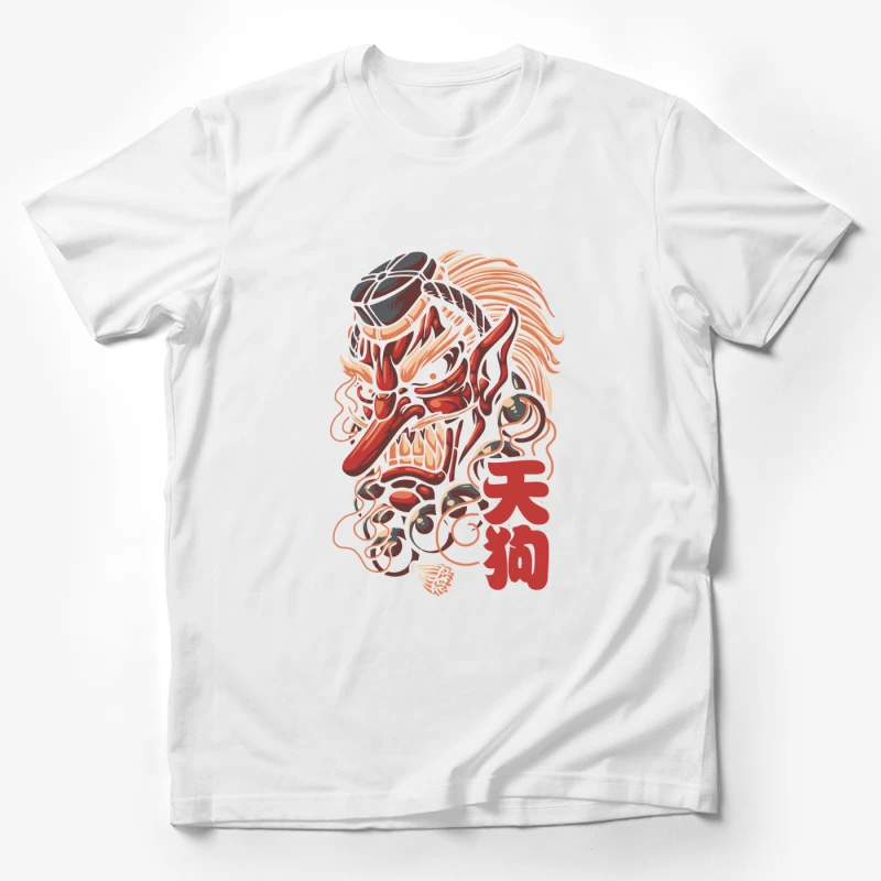 Ferocious Demon Illustration in Traditional Art Style Male T-Shirt