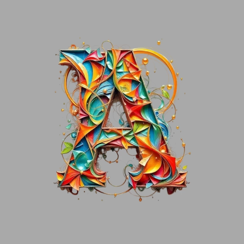 Vibrant Paper Quilled Letter A Typography Art Male Pullover Hoodie