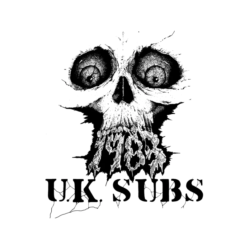 UK Subs Punk Rock Band Gothic Skull Logo Mouse Pad