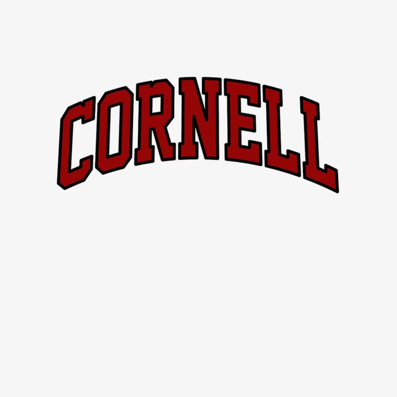 Cornell University Red Arched Text Logo Female Pullover Sweatshirt