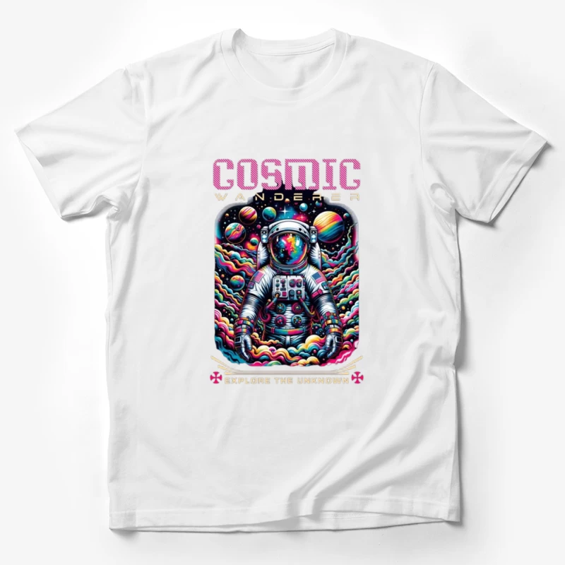 Cosmic Wanderer: Psychedelic Space Exploration Male T-Shirt