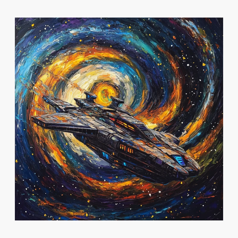 Galactic Voyager: A Sci-Fi Spaceship's Cosmic Journey Throw Pillow