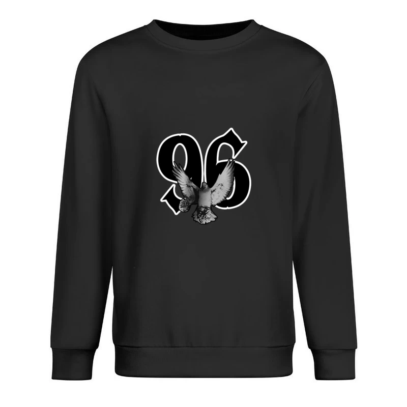 Colombe noire devant le numéro 96 Homme Sweat-shirt à enfiler