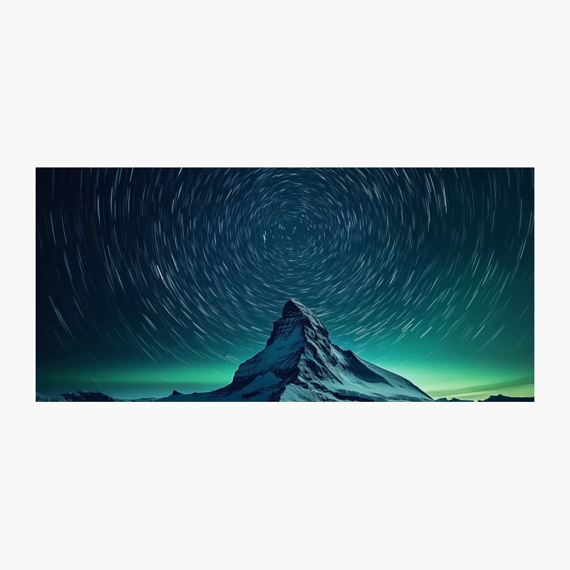 Celestial Dance over Snowy Mountain Peak Coffee Mug