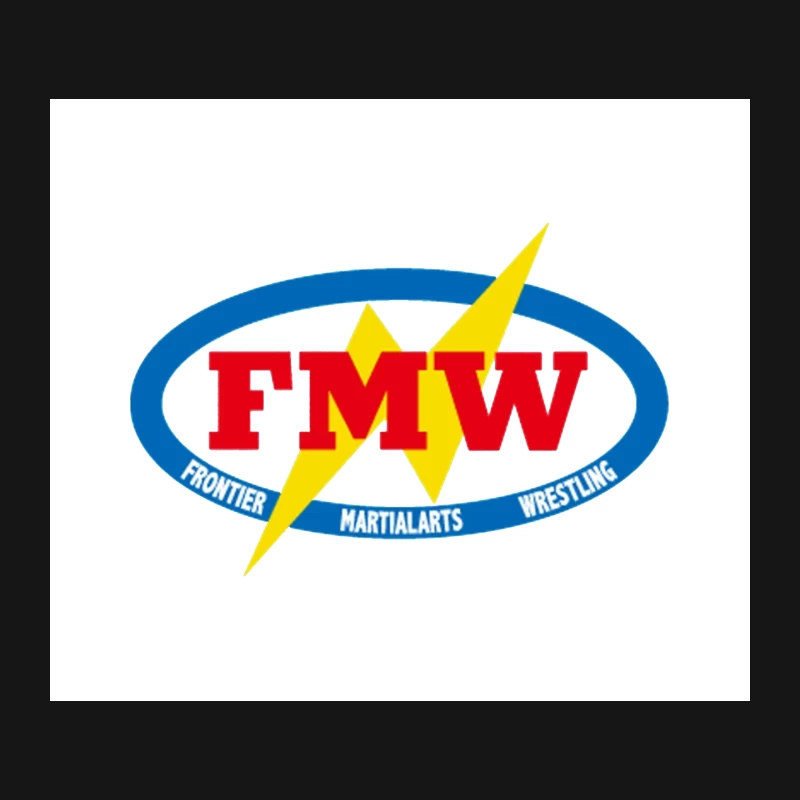 FMW Wrestling and Martial Arts Logo with Lightning Bolt Mouse Pad