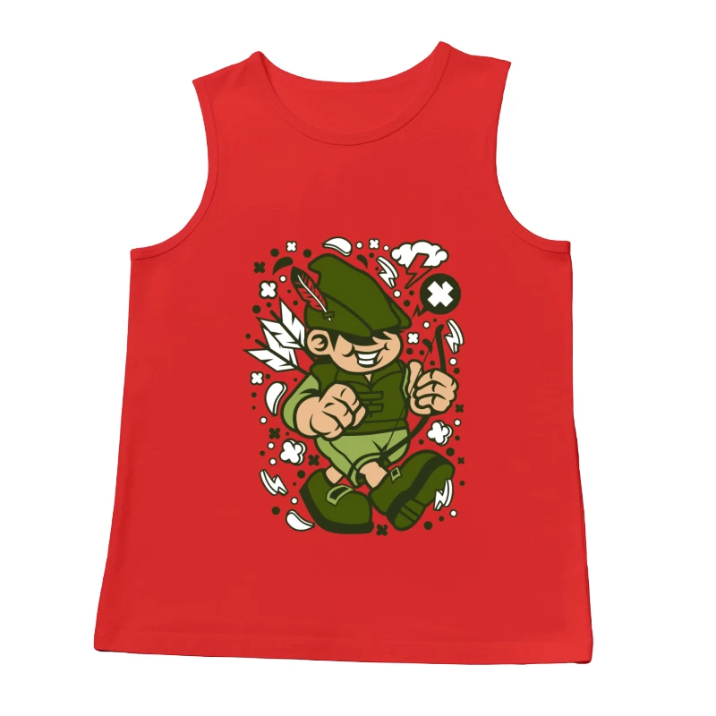 Personnage ludique en tenue verte Homme Débardeur
