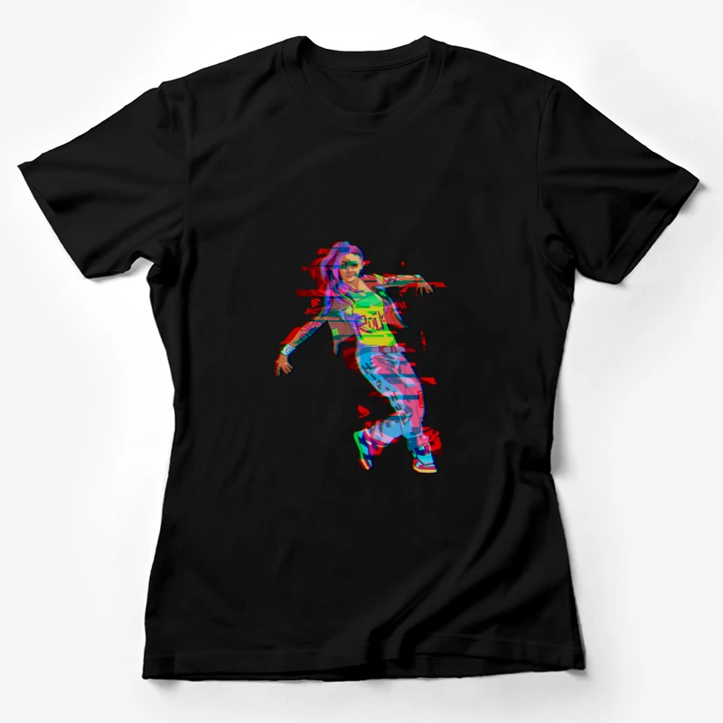 Futuristischer Tänzer mit glitchiger Ästhetik Damen T-Shirt