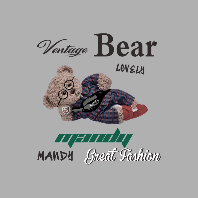 Vintage Bär mit Modeaccessoires Herren Tanktops