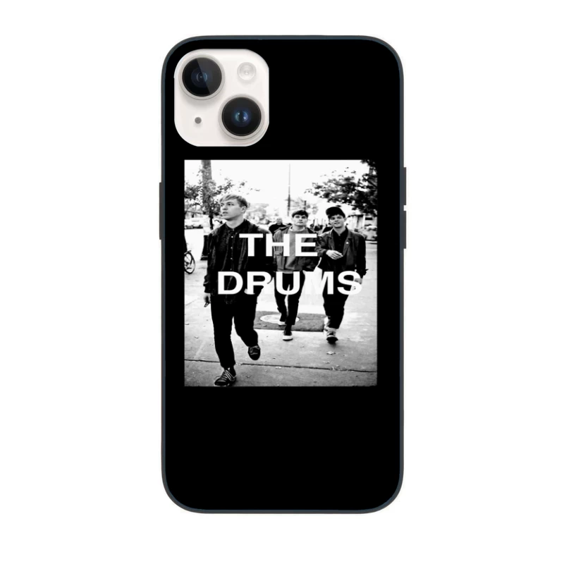 The Drums Band Members Walking on Street - Vintage Black and White Photo iPhone Case