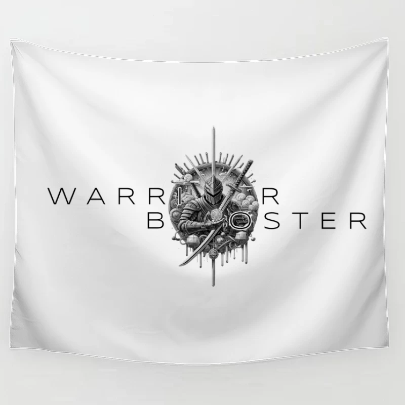 Warrior Booster Medieval Helmet Logo Design Tapestry