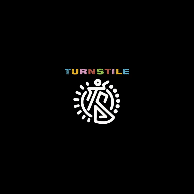 Colorful Turnstile Logo Design with Geometric Pattern Coffee Mug