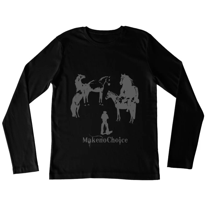 Mensch und Pferd Komposition Damen Langarm T-Shirt