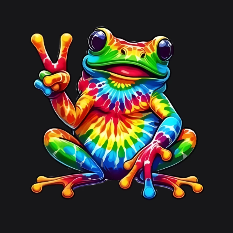 Bunte Frieden Frosch Herren Pullover Hoodie