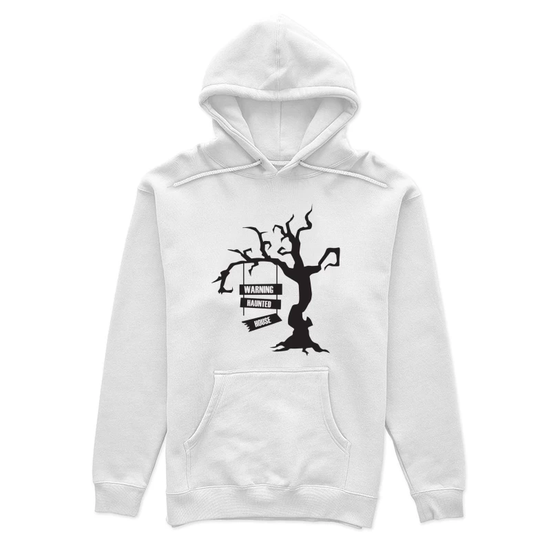 Arbre Sinistre avec Avertissement de Maison Hantée Femme Sweat à capuche