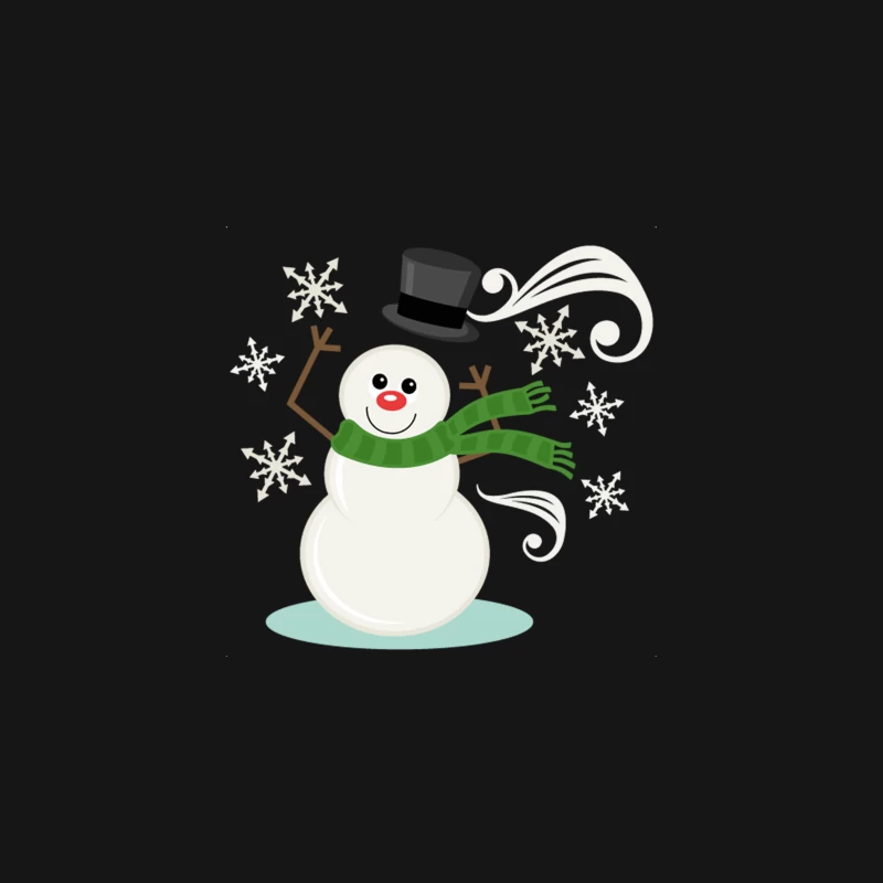 Windy Snowman Desk Mat