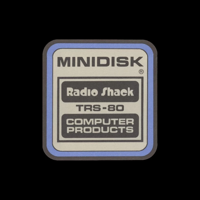 Vintage Radio Shack TRS-80 Minidisk Computer Products Label Throw Pillow