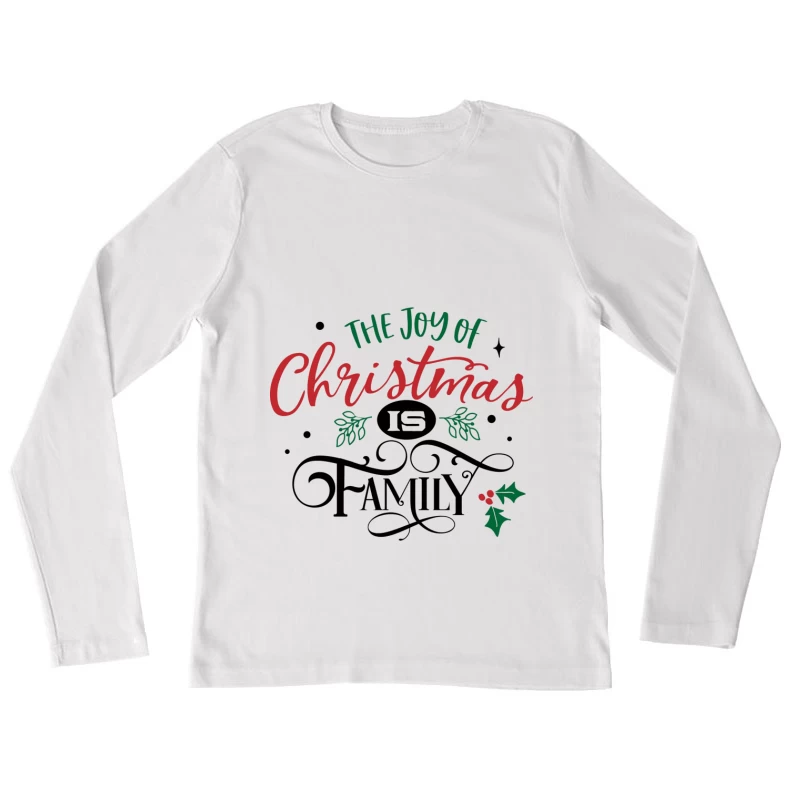 La Joie de Noël et de la Famille Femme Manches Longues T-Shirt