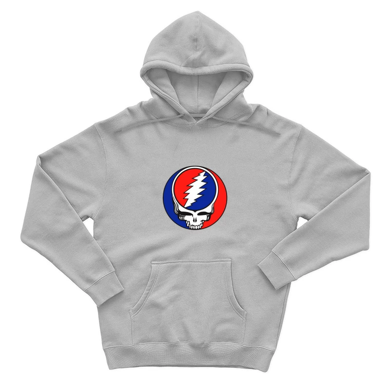 Grateful Dead Classic Skull and Lightning Bolt Logo Design Male Pullover Hoodie