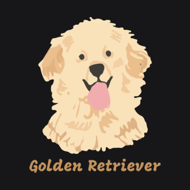 Niedlicher Golden Retriever Illustration Herren Pullover Hoodie