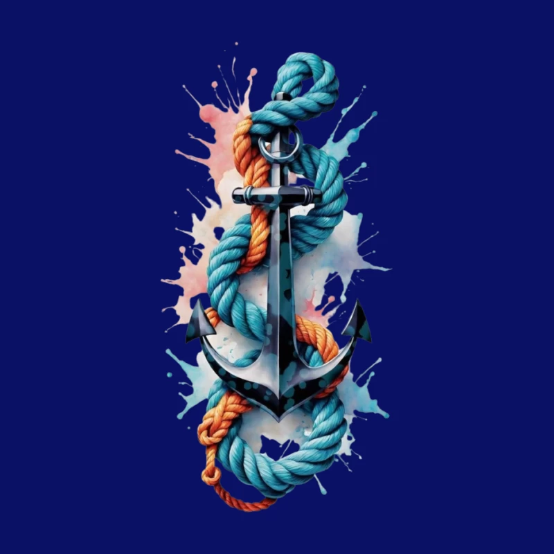 Anchor with Colorful Ropes Pin