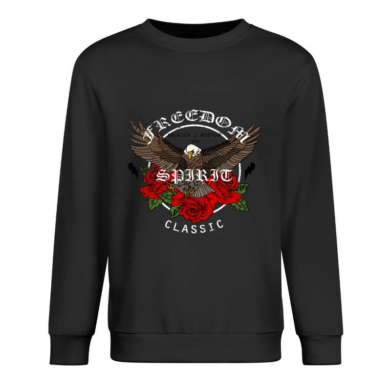 Aigle et roses avec esprit et liberté Homme Sweat-shirt à enfiler