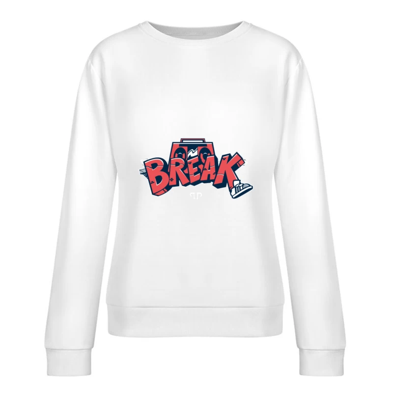 Break-Tanz Graffiti Design auf Tape Damen Pullover Sweatshirt