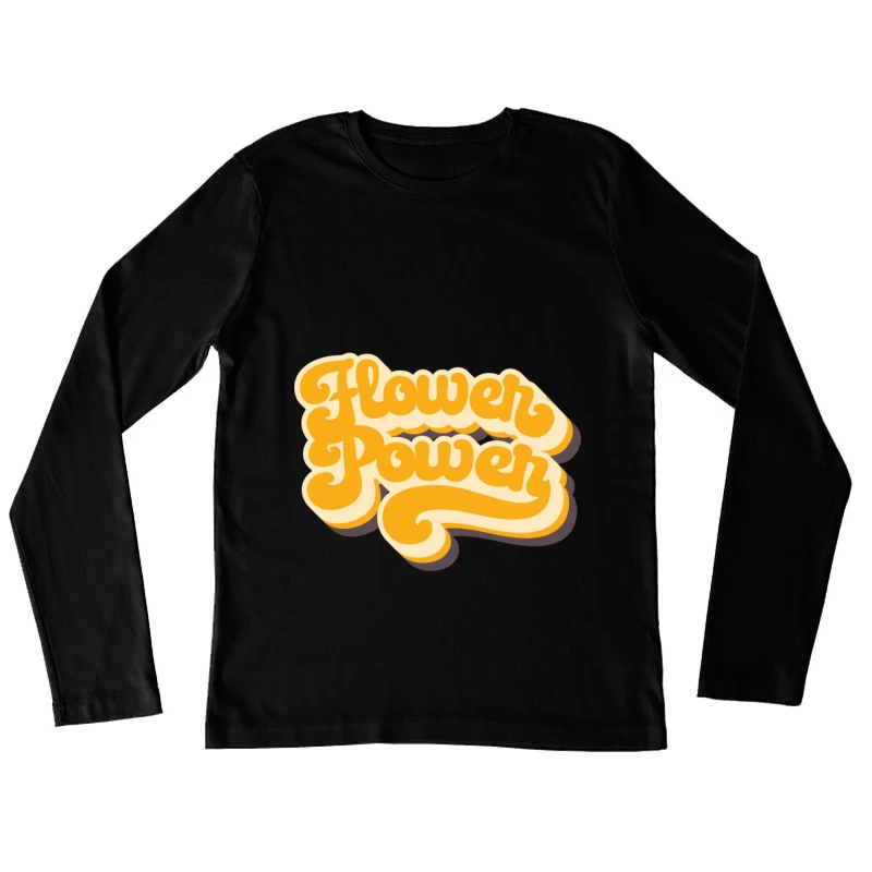 Flower Power Retro Design Damen Langarm T-Shirt